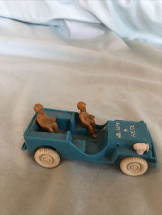 Vintage 1950s Thomas Toy Plastic Army Military Police Jeep Car