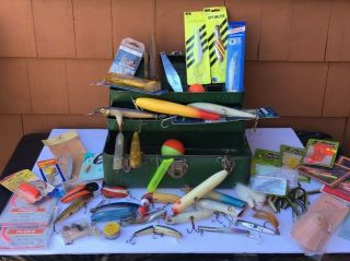 Vintage Lures Tackle Box Full Old Lures And Old Stock Tackle And Lures