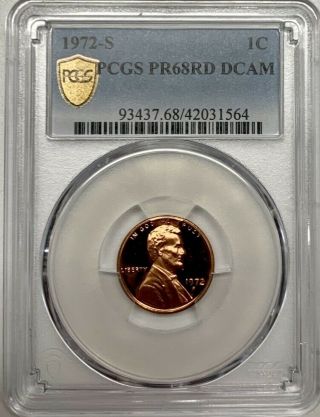 1972 S Lincoln Penny Pcgs Pr68 Red Dcam Proof Registry Coin 1c Deep Cameo