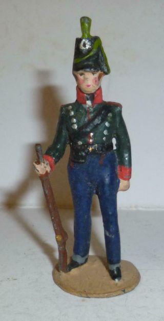 Carman Vintage Solid Lead Model Of A Napoleonic Soldier,  With Rifle,  54mm 1930 