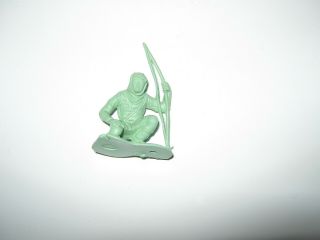 Marx Robin Hood Castle Figures 54 Mm Pale Green Sitting With Bow 1950 