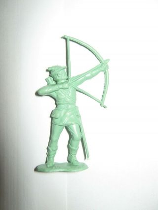 Marx Robin Hood Castle Figures 54 Mm Pale Green Firing Bow.  1950 