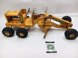 Vintage Pressed Steal Marx Lumar Yellow Power Grader.  16 " Collectible Toys