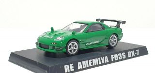 1/64 Aoshima Option Re Amemiya Mazda Rx - 7 Fd3s Green Initial D Diecast Model