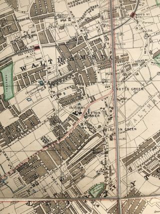 Antique Map Of The East End Of London.