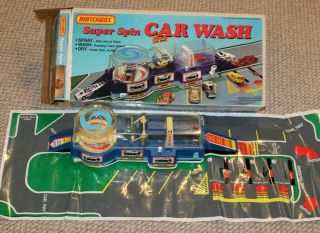 Vtg 1981 Matchbox Car Spin Car Wash W/ Box Lesney 100 Complete Htf 1980s
