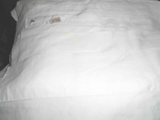 Vintage White Heavy Linen Sheet 70x110 " Single Bed Antique Thick Ladder Work Hem