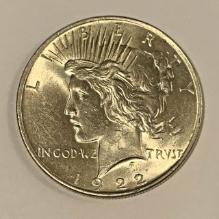 1922 Peace Silver Dollar - Circulated - No Mark - Us