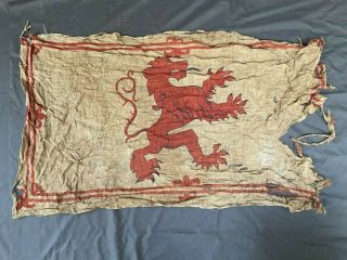 Antique Vintage Red Lion Rampant Scottish Flag