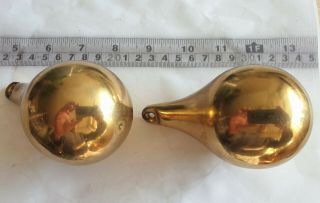 Clock Weights Pear Shaped Solid Brass Around 1.  1 Kg Each