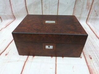 Antique Victorian Walnut & Mother Of Pearl Inlay Work Box.  Restoration Project