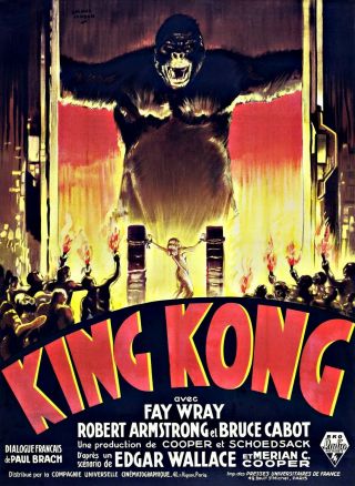 King Kong 1933 Movie Poster Canvas Wall Art Print Vintage Horror Film Fay Wray