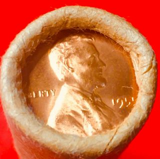 1955 - P / 1943 Bu,  Tails Wheat Ends Obw Bank Wrap Lincoln Penny Roll