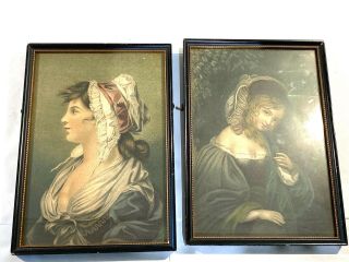 Antique Framed Pictures Of Georgian Ladies