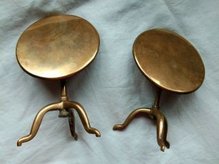 A Early 19th C Georgian Brass Tilt Top Table Candle Reflectors C1810