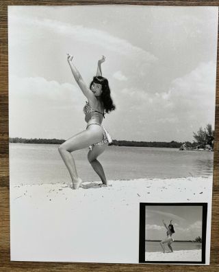 Vintage Bettie Page Contact & Matching 8x10 Photo From Bunny Yeager Archive 6