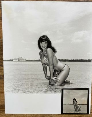 Vintage Bettie Page Contact & Matching 8x10 Photo From Bunny Yeager Archive 3