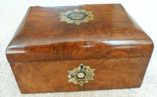 Antique Victorian Work/jewellery Box With Mother Of Pearl And Abalone Inlay.