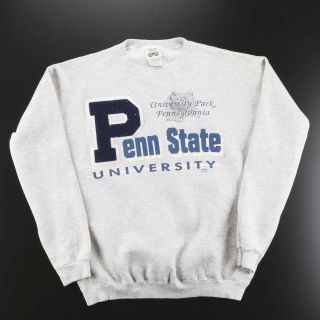 Vintage Penn State University Grey American Crew Neck Sweatshirt Mens M