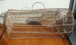 Hand Made Vintage Rat Trap Wire Cage Tipping Hatch 1900s
