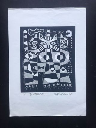 Vintage Abstract Print Signed 1971 Limited Edition Roger Whitmore