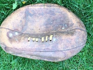 Antique Leather 4 Panel Rugby Ball Sports Sporting Football 1930s Memorabilia