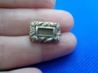 Antique Victorian Pinchbeck Hair Mourning Memorial Lace Pin Brooch