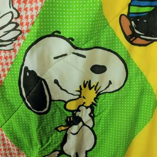 Vintage Snoopy Peanuts Bed Cover Comforter Blanket Twin Padded 3