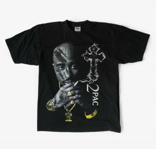 Vintage 90s 2pac T - Shirt Tupac Shakur All Eyez On Me Black Heavy Weight Men 