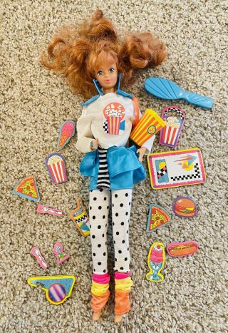 Vtg Superstar 1988 Mattel Barbie Cool Times Midge Steffie Face Outfit Popcorn