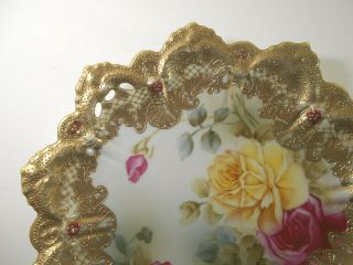 Antique gold Moriage & Roses 10 