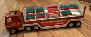 Vintage 1980s Buddy L Coke Coca Cola Semi Truck Coke & A Smile Vending Machine
