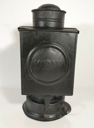 Antique Kodak Darkroom Safelight Oil Lantern With Red Filter