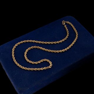 Antique Vintage Deco 14k Yellow Gold Filled Gf French Rope Chain Necklace 19.  5g