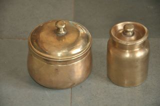 2 Pc Old Brass Handcrafted Unique Shape Different Oil/ghee Pot