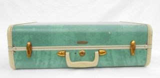 Vintage Samsonite Shwayder Brothers Denver Colorado Suitcase Bermuda Green