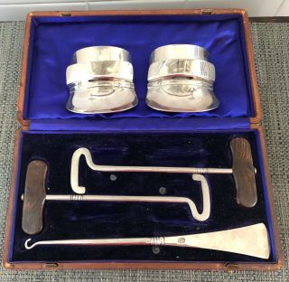 Antique Peal & Co Oxford St London Equestrian Riding Boot Pull & Accesories Set