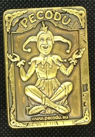 2009 Pecodu Playing Card Geocoin Antique Gold Le250 Unactivated