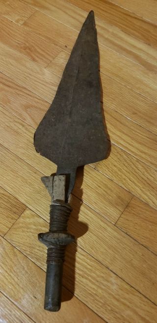 Pende Forged Iron Knife Currency Congo African Art Ikul Hand Spear 23 