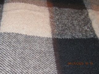 Vintage Black And Cream Large Wool Blanket 94x90