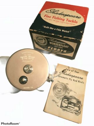 Vintage Shakespeare Tru - Art Automatic Fly Fishing Reel 1826 - Ea,  Box,  Papers