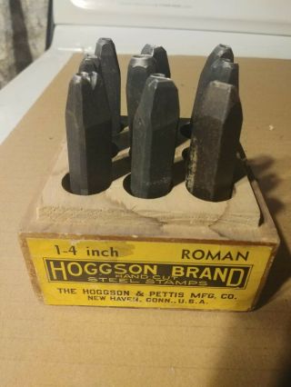 Hoggson Brand Hand Cut Steel Stamps 1/4 " 0 - 8,  & Antique Usa