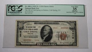 $10 1929 Cold Spring York Ny National Currency Bank Note Bill Ch.  4416 Vf35