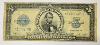 1923 $5 Five Dollars “porthole” Silver Certificate Currency Note Fr 282