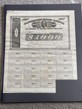 1863 Confederate States Of America $1000 Civil War Cotton Bond From Sothebys