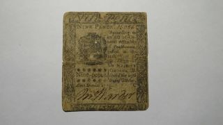 1775 Nine Pence Pennsylvania Pa Colonial Currency Bank Note Bill Rare Issue 9d