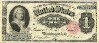 U.  S.  Large Size $1 Dollar Silver Certificate Fr - 223 Banknote 1891