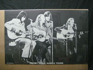 Crosby,  Stills,  Nash & Young Vintage Poster Garage 1970 