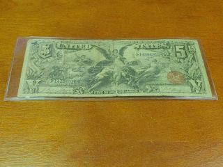 1896 $5 Five Dollar Educational Silver Certificate Note Fr 268 Rare
