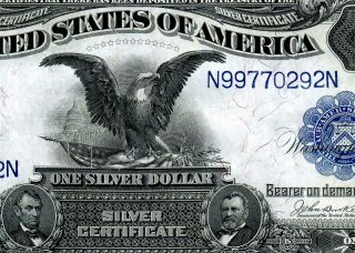Hgr Sunday 1899 $1 Silver Certificate ( (gorgeous Black Eagle))  Very